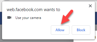 allow facebook to take photo