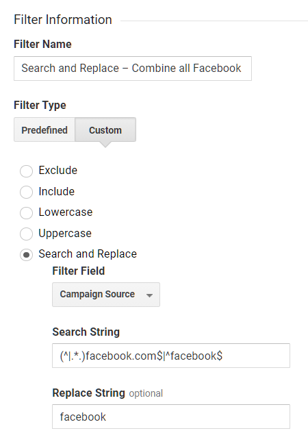 filter facebook source