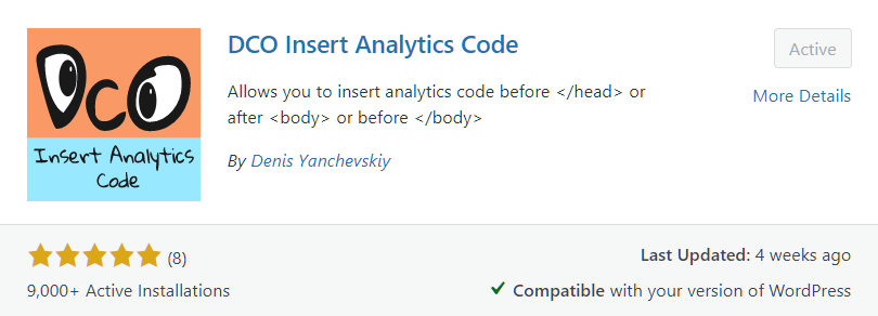 dco insert analytics code
