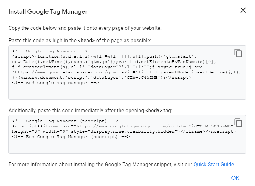 install google tag manager