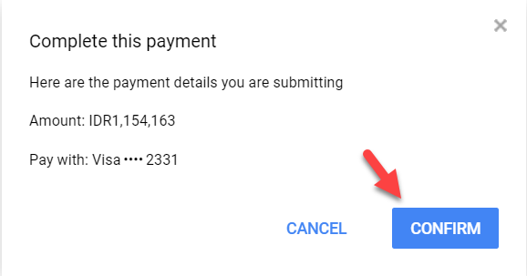confirm make a payment
