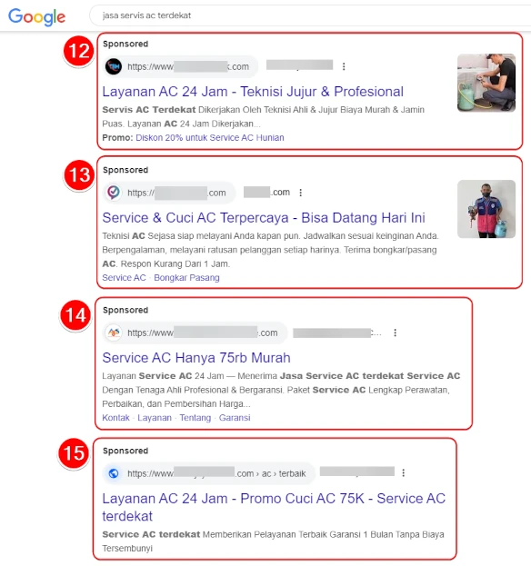 contoh promosi jasa service ac dengan google ads