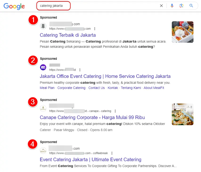 contoh kata-kata promosi catering di Google