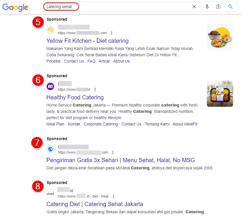 contoh iklan promosi catering di Google