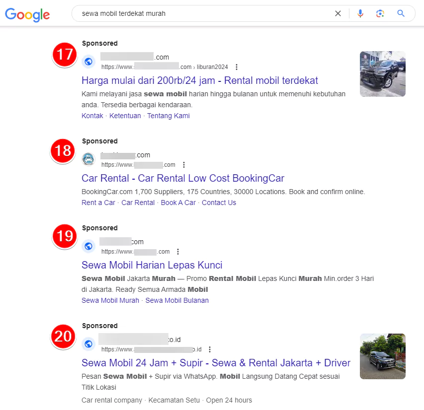 iklan penyewaan mobil
