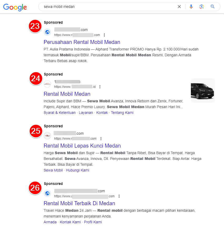 iklan sewa mobil