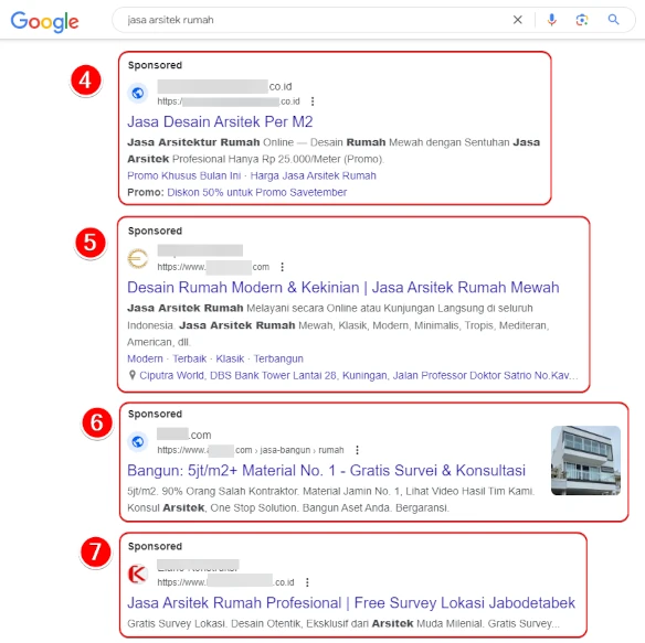 4-7 | contoh iklan jasa arsitek di Google